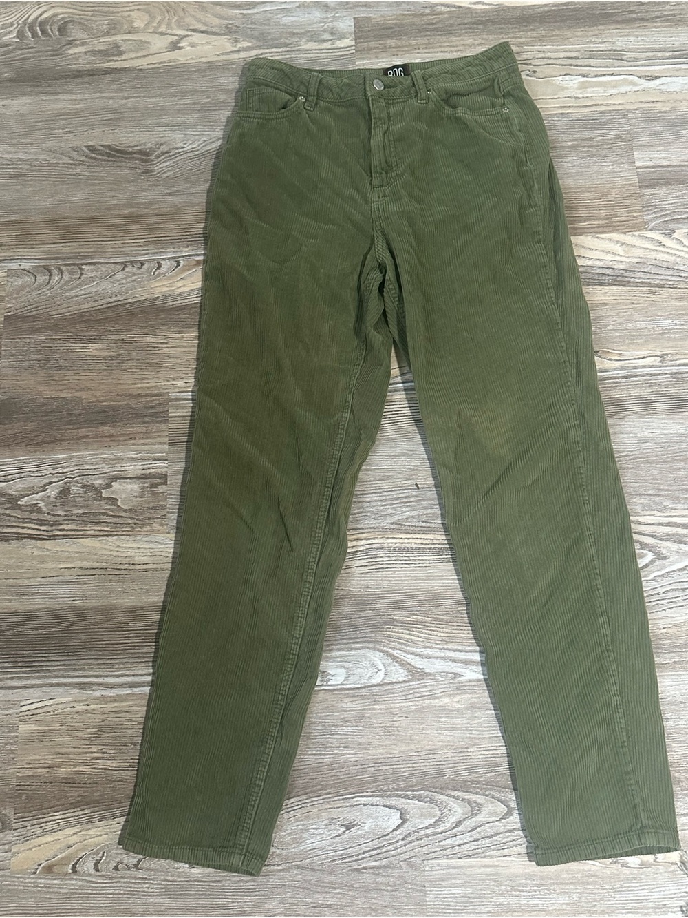 BDG Olive Green Straight-Leg Corduroy Pants